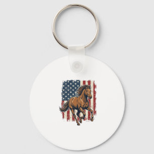 Llavero Camiseta Vectorial de Bandera de Caballo Patriótic