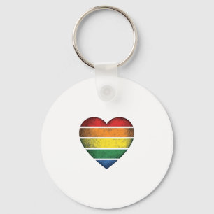 Llavero Camiseta Vectorial de Orgullo Corazón Arcoíris Vin