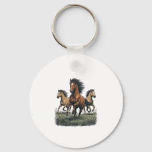 Llavero Camiseta Vectorial Western de Caballos Salvajes Co
