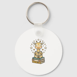 Llavero Camiseta Vintage Amante de Libros Jirafa Lectura L