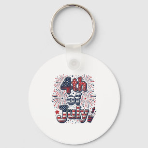 Llavero Camiseta Vintage de Fuegos Artificiales Patriótico