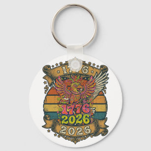 Llavero Camiseta Vintage Eagle 1776 2026 Burbuja Patriótic