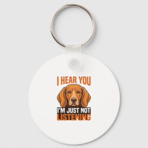 Llavero Camiseta Vintage Perro Divertido Te Escucho No Esc