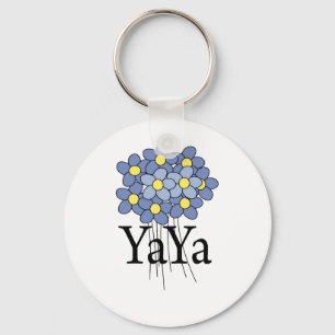 Llavero Camiseta YaYa de Flor Azul bonito