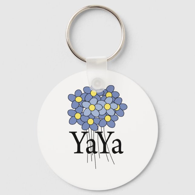 Llavero Camiseta YaYa de Flor Azul bonito (Anverso)