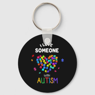 Llavero Camiseta Yo Amo a Alguien Con Autismo Autismo Habl