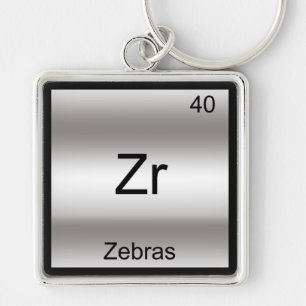 Llavero Camiseta Zr - Cebras Divertidas Elemento Símbolo Q