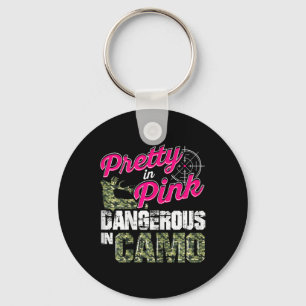 Llavero Camisetas De Caza Para Mujeres Peligrosas En Camo 