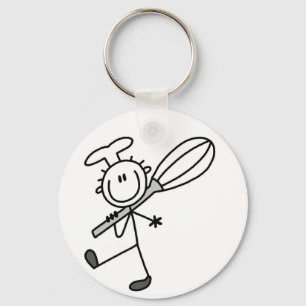 Llavero Camisetas de Chef con Figura de Palitos y Batidor