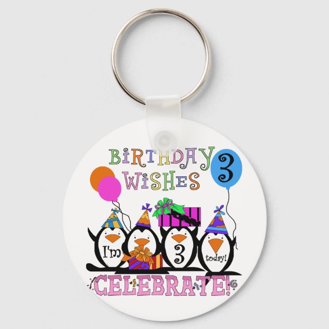 Llavero Camisetas de cumpleaños y regalos de los Pingüinos (Anverso)