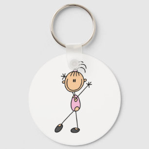 Llavero Camisetas de gimnasta de figura de palo para niñas