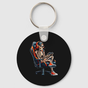 Llavero Camisetas de Halloween Esqueleto Jugador de Videoj