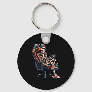 Llavero Camisetas de Halloween Esqueleto Jugador Video Jue