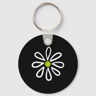 Llavero Camisetas de Pickleball Flor Daisy Centro de Pickl
