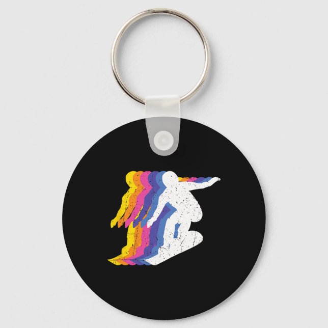 Llavero Camisetas de Snowboard Retro Vintage Snowboard - S (Anverso)