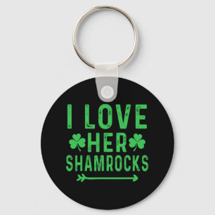 Llavero Camisetas de tréboles que amo St Patricks Day coin
