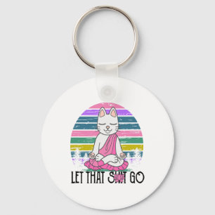 Llavero Camisetas Divertidas de Gatos Gato Meditando Deja 