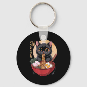 Llavero Camisetas divertidas gráficas de ramen de gato jap
