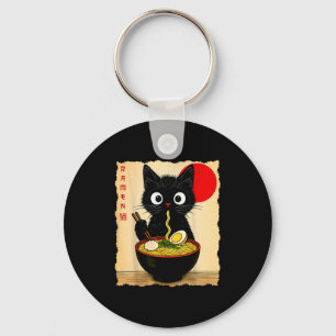 Llavero Camisetas Gráficas Divertidas de Gatos Anime Ramen
