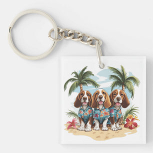 Llavero Camisetas hawaianas para perros Basset Hound