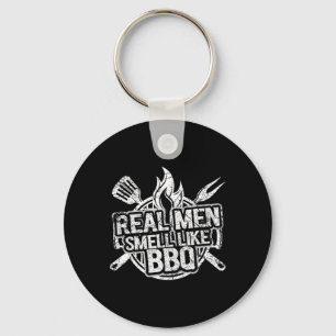 Llavero Camisetas para hombres Real Men Smell Like Bbq de