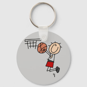 Llavero Camisetas rojas de baloncesto con tiro en suspensi