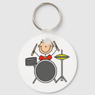 Llavero Camisetas y regalos de baterista masculino con fig