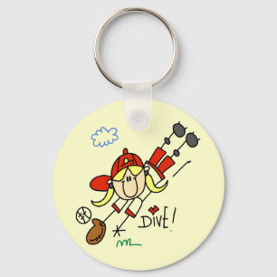 Llavero Camisetas y regalos de béisbol de niñas lanzándose