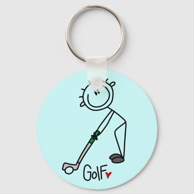Llavero Camisetas y regalos de golf Basic Stick Figure (Anverso)