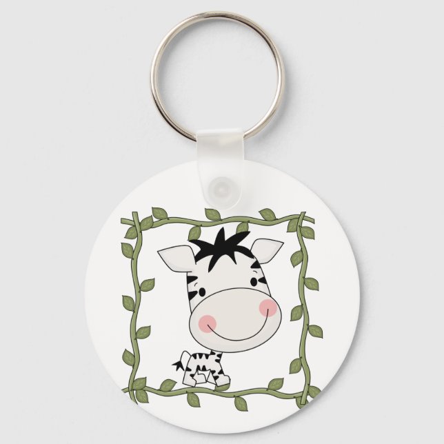 Llavero Camisetas y regalos de la cebra del bebé (Anverso)