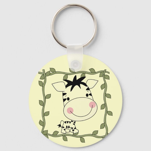 Llavero Camisetas y regalos de la cebra del bebé (Anverso)