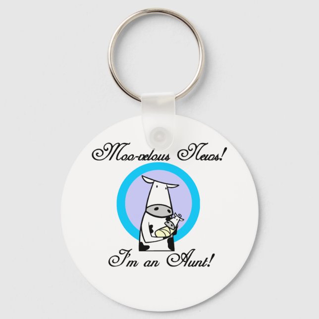 Llavero Camisetas y regalos de la nueva tía Moo-velous (Anverso)