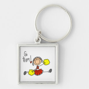 Llavero Camisetas y regalos de la porrista de palitos rojo