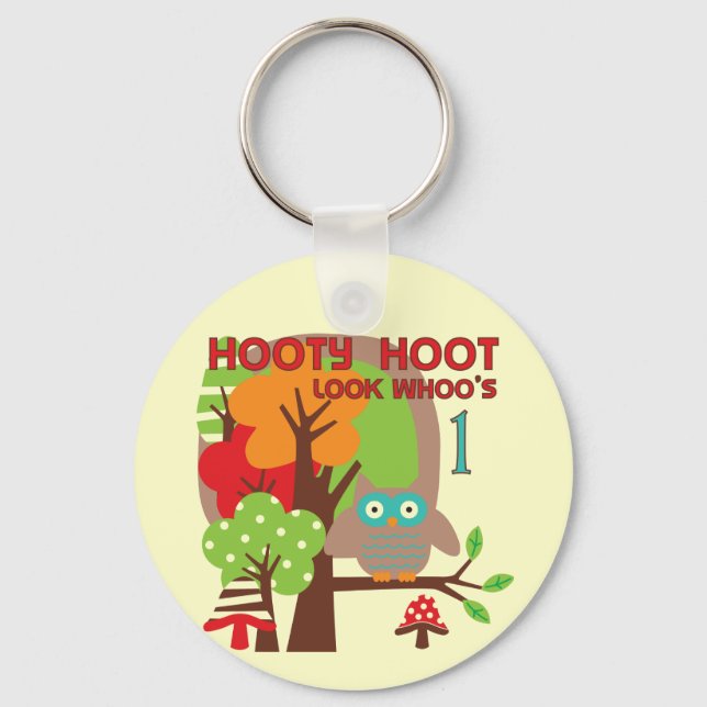 Llavero Camisetas y regalos de Owl First Birthday (Anverso)