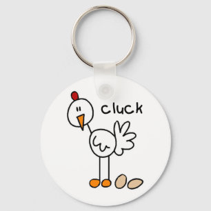 Llavero Camisetas y regalos de pollo dice cluck