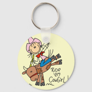 Llavero Camisetas y regalos de vaquera montando toro con p