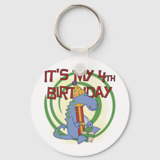 Llavero Camisetas y regalos del cuarto cumpleaños de Dinos