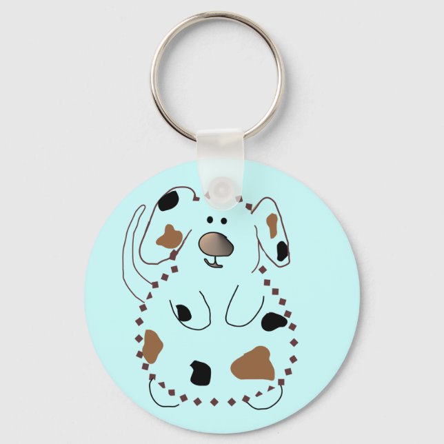 Llavero Camisetas y regalos del perro del dibujo animado (Anverso)