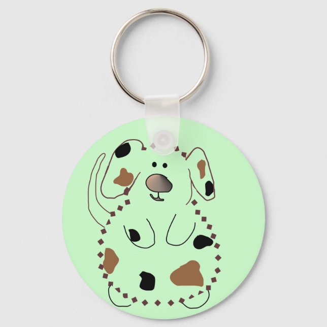 Llavero Camisetas y regalos del perro del dibujo animado (Anverso)