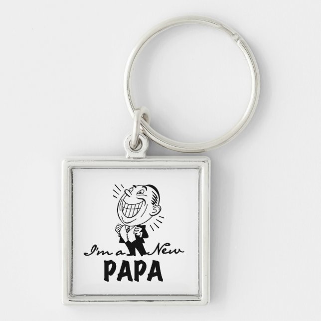 Llavero Camisetas y regalos sonrientes de nuevo papá (Frente)