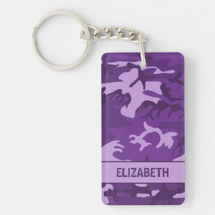 Llavero Camo Camuflaje Morado Personalizado