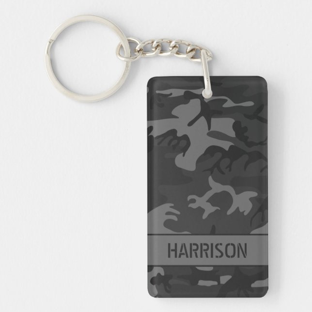 Llavero Camo gris carbón personalizado (Frente)