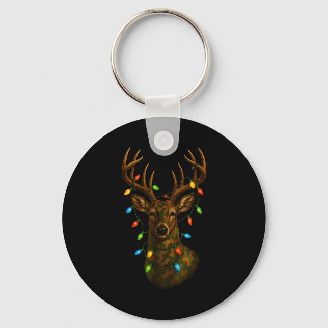 Llavero Camo Hunting Reindeer Deer Christmas Holiday Xmas  (Anverso)