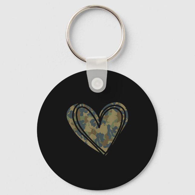 Llavero Camo Print Heart Valentines Day  (Anverso)