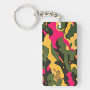 Llavero Camo Resumen Keychain acrílico