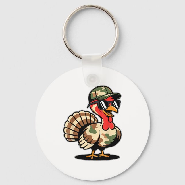 Llavero Camo Turkey Day Hunting Fall Thanksgiving  (Anverso)