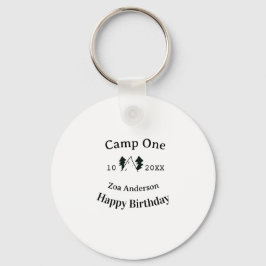 Llavero Camp one happy birthday name date campingadventure