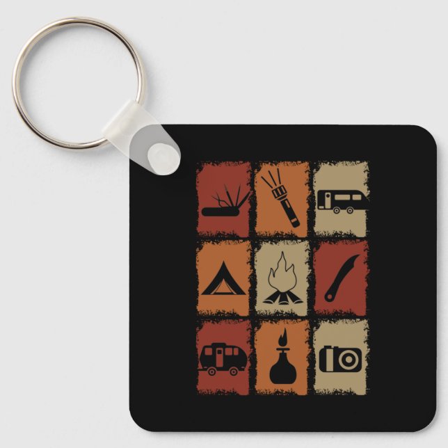 Llavero Campamento - Cosas de Camping Retro (Anverso)