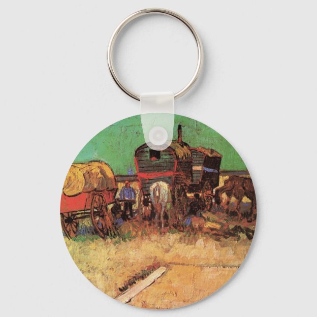 Llavero Campamento de caravanas gitanas por Vincent van Go (Anverso)