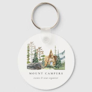 Llavero Campamento de montaña Rustic Pine Woods Watercolor